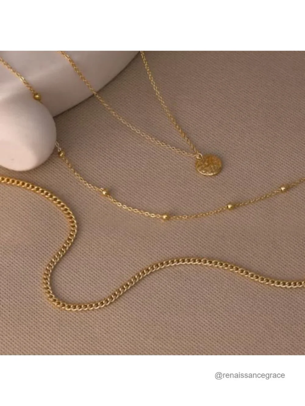 Layered Gold Plated Necklace Set Dainty Layering Chain Choker Stack Women